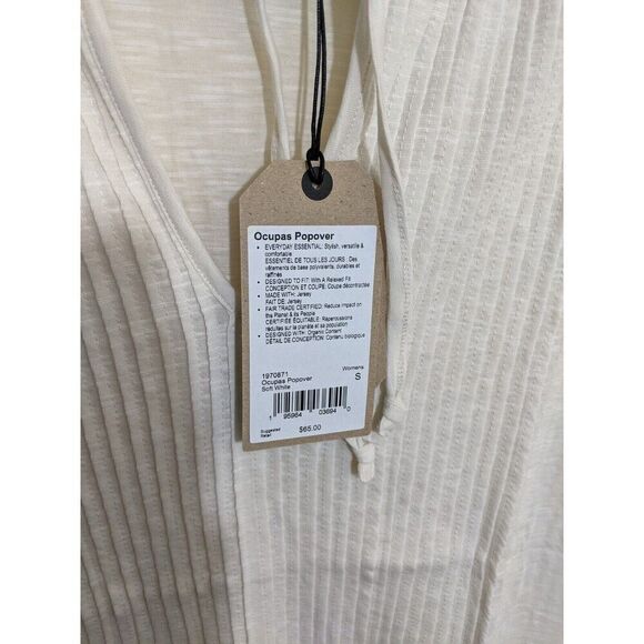 Prana Ocupas Popover Soft White Semi-Sheer Organic Cotton Blend Top Small - Picture 10 of 10